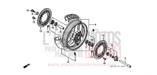 FRONT WHEEL (ST1100L/M/N/P/R) ST1100L de 1990
